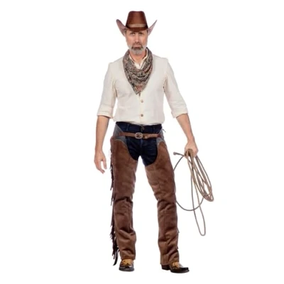Afbeelding van Wilbers &amp; Cowboy Cowgirl Kostuum Giddy Up Chaps Man Bruin Maat 48 Carnavalskleding Verkleedkleding