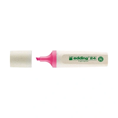 Image de EDDING surligneur &quot;Highlighter 24&quot; , pointe biseautée, rose manche composée d&#039;au moins 70% de matière première renouvlable,encre chine à base d&#039;eau avec haute
