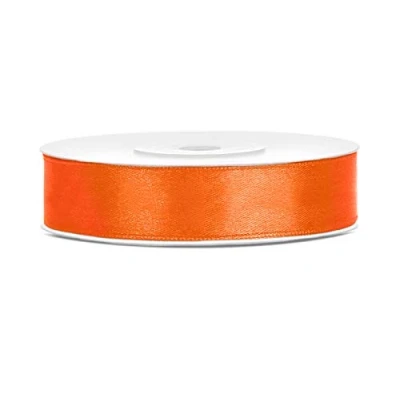 Afbeelding van Jaow Satijnen lint van polyester, strik en geschenkverpakking 6/12/25/38/50/100 mm x 25 m (maat 12 kleur: oranje)