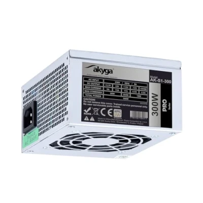 Afbeelding van AKYGA AK S1 300 SFX PC voeding 300W PPFC P4 2X SATA Molex ventilator 12cm