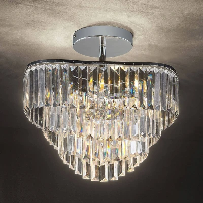 Afbeelding van Lindby plafondlamp 4lichts ijzer, acryl H: 34 cm E14 chroom