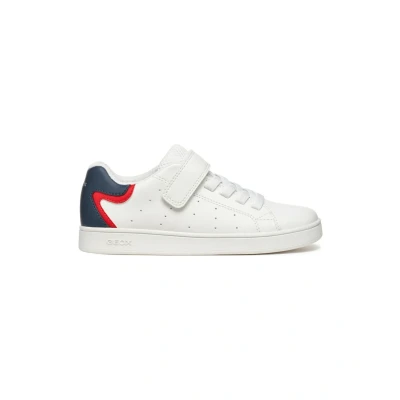 Afbeelding van Geox J Eclyper B. A SYNT.LEA Sneakers laag voor kinderen, Maat: 38, White blue Kunststof/ textiel