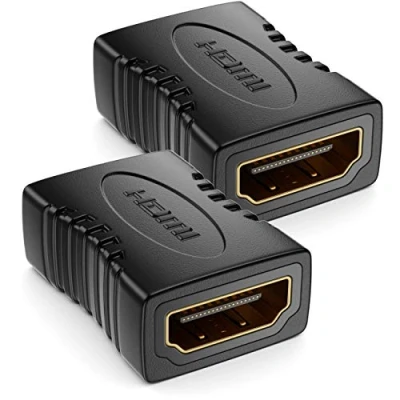 Afbeelding van deleyCON 2 x HDMI adapter koppelingsaansluiting standaard aansluiting type A 4K Ultra HD UHD 3D Full 1080p HDR ARC Highspeed met Ethernet
