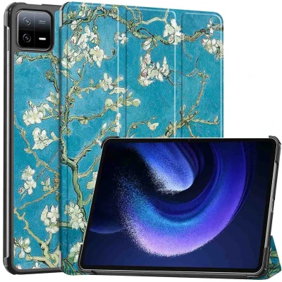 Afbeelding van iMoshion Tablet Hoes Geschikt voor Xiaomi Pad 6 Pro / Design Trifold Bookcase Meerkleurig /Green Plant