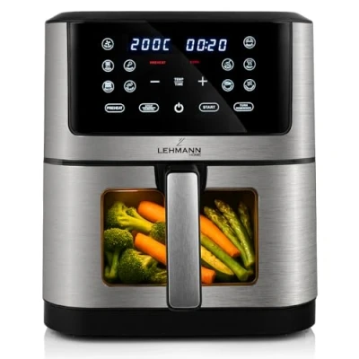 Afbeelding van Lehmann LHODF 1880B XXL heteluchtfriteuse 8 liter, 1800 W met temperatuurinstelling tot 200 C, airfryer 10 programma&#039;s, timer, gezonde voeding zonder