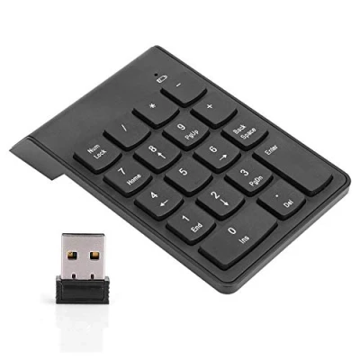 Afbeelding van Draadloos Bluetooth toetsenbord, 18 toetsen, mini toetsenbord voor financiële boekhouding, draagbaar, numeriek laptop/pc/kantoor/oppervlak (zwart)