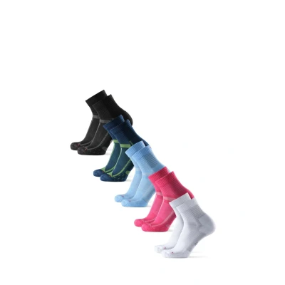 Afbeelding van Danish Endurance LONG Distance Running 5 PACK Sportsokken, Maat: 39 42, Multicolour black grey blue yellow pink light white
