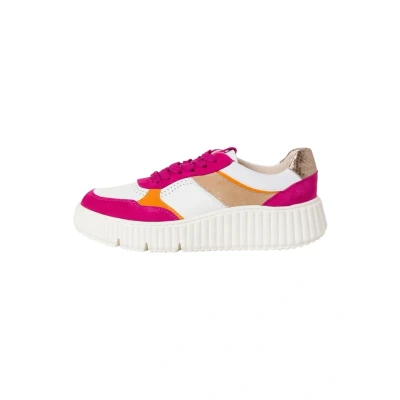 Afbeelding van Tamaris Sneakers laag, Dames, Maat: 38, Fuxia comb Leer en imitatieleer