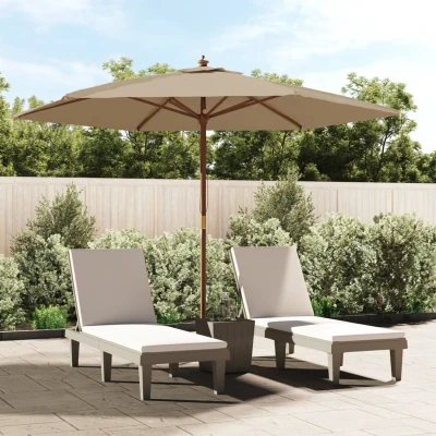 Afbeelding van Parasol Met Houten Paal 299X240 Cm Zandkleurig Taupe