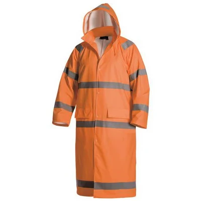 Image de Manteau de pluie haute visibilité niveau 1 orange fluorescent
