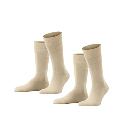 Afbeelding van ESPRIT Basic Easy 2 pack ademende sokken biologisch katoen zachte randen zonder druk op het been geschikt voor diabetici dagelijks leven werk multipack paar, Beige (Cream 4011)