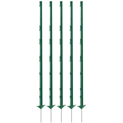 Afbeelding van Classic kunststof paal groen, dubbele trede, 156cm (5 stuks)