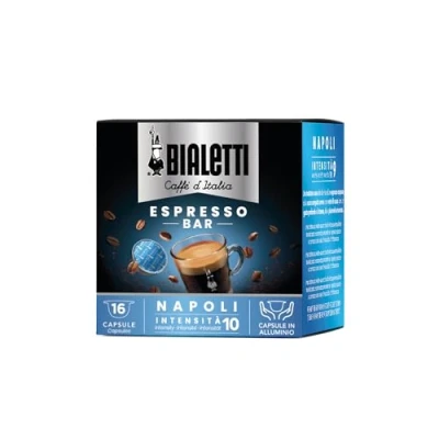 Image de Bialetti Caffè d&#039;Italia Espresso Bar capsule Napoli Lot de 16 capsules café qui fonctionnent uniquement avec les machines Bialetti, chaque contient 7 g + 400 Gourmet Italian