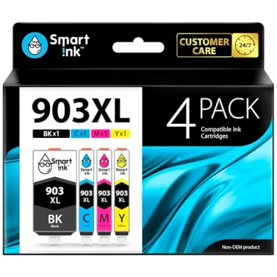 Afbeelding van Smart Ink Compatible inktcartridge voor HP 903 XL 903XL 4 Pack (zwart &amp; blauw/paars/geel XL) Printern Officejet 6950 Pro 6960 6970