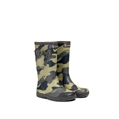 Afbeelding van Aigle POP PT Unisex Regenlaarzen voor kinderen, Maat: 20, Khaki Natuurrubber