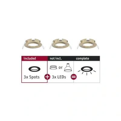 Afbeelding van Paulmann 92483 EBL Choose Inbouwring Set van 3 stuks 10 W Messing (geborsteld)