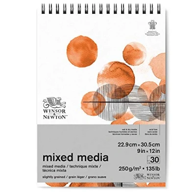 Afbeelding van Winsor &amp; Newton 6694006 Mixed Media papier, wit, 22,9 x 30,5 cm 30 vellen technieken.