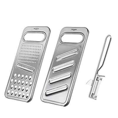 Afbeelding van Westmark 3 delige set: universele rasp + schaaf dunschiller roestvrijstalen schiller Famos zilver 100222E6