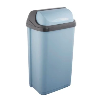 Afbeelding van keeeper Vuilnisbak met deksel, 50 liter, Scandinavisch blauw, 39 x 29,5 67,5, Rasmus serie