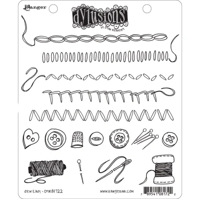Afbeelding van Ranger Dylusions Cling Stamp Set Sew Easy DYR81722 Dyan Reaveley (09 22)
