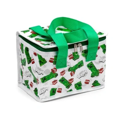 Afbeelding van Koeltas Minecraft groen 4 liter 17 x 20 13 cm koelboxen picknick/strand lunchtas