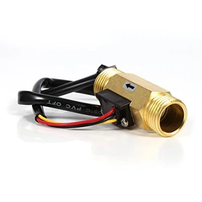 Afbeelding van Waterstroomsensor, debietmeter, vloeistofmeter, waterstroomschakelaar, 60 mm, G1/2 in koperdraad, vloeistof, teller 1 30 l/min
