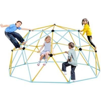 Image de VEVOR Dôme d&#039;Escalade Géométrique pour Enfants 3 10 Ans, Cage 305 cm, Supporte 340 kg, avec Poignée d&#039;Escalade, Assemblage Facile, Aire de Jeux Extérieure et Intérieure, Arrière cour