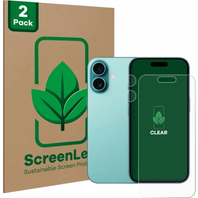 Afbeelding van ScreenLeaf Screenprotector voor Apple iPhone 16 (Voor+Camera) Duurzame schermbescherming Folie Beschermfolie transparant (2 Stuks)