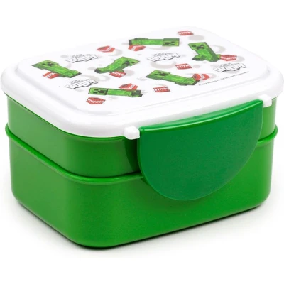 Afbeelding van Minecraft Creeper &amp; TNT Clip Bento Box Lunchtrommel met bestek broodtrommel