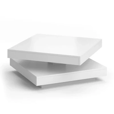 Afbeelding van Vicco Elias Salontafel, 360 graden draaibaar, 70 x 34 cm, woonkamertafel, tafel (wit)