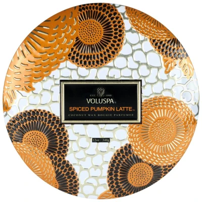 Afbeelding van Japonica Collection Spiced Pumpkin Latte 3 Wick Tin Candle Geurkaars 340 gr