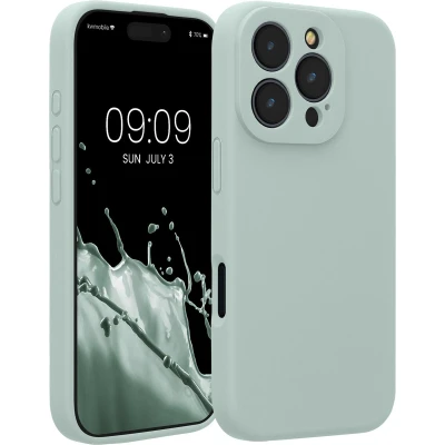 Afbeelding van kwmobile telefoonhoesje geschikt voor Apple iPhone 16 Pro TPU backcover met siliconen coating Smartphone case in cool mint
