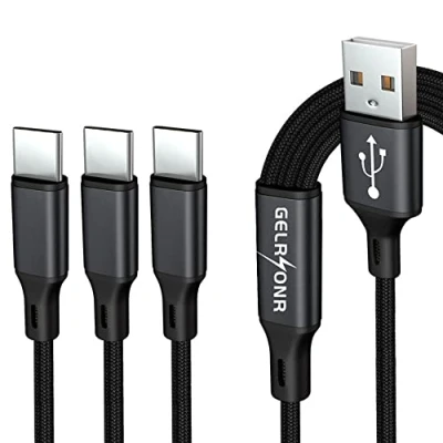 Afbeelding van GELRHONR USB C Multi 3 in 1 kabel universele oplaadkabel type compatibel met tablets, Android Phone (4FT 1,25 m)