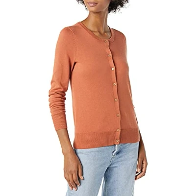 Image de Amazon Essentials Gilet Col Rond Léger (Grandes Tailles Disponibles) Women&#039;s, Caramel, S