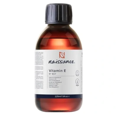Afbeelding van Naissance Vitamine E natuurlijke olie tocoferol (nr. 807) 225 ml intensieve verzorging voor gezicht, lichaam, haar, huid, baard, nagels veganistisch, dierproefvrij