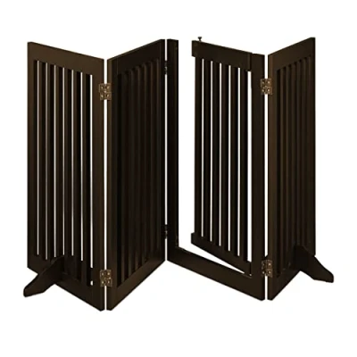 Afbeelding van Relaxdays veiligheidshek met deur 4 panelen hek trap traphek zonder boren 92 cm