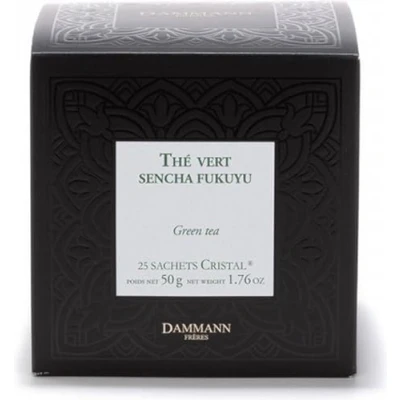 Afbeelding van Dammann Frères Sencha Fukuyu 25 cristal zakjes Japanse groene thee Dorstlesser composteerbare theebuiltjeszakjes
