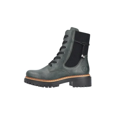 Afbeelding van Rieker 72637 veterlaarzen voor dames, Groen