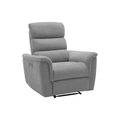 Afbeelding van Vente unique Elektrische relaxfauteuil van grijze stof CARTASIA L 95 cm x H 104 D 94