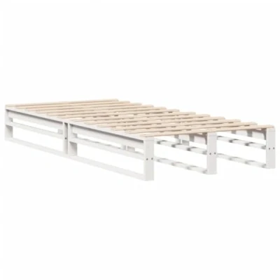 Afbeelding van Bedframe zonder matras massief grenenhout wit 90x190 cm