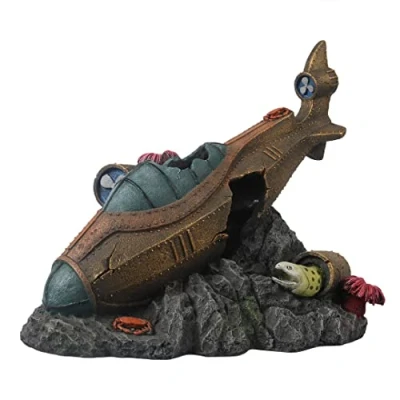 Afbeelding van Aqua Della Aquariumdecoratie Vissen Steampunk Gezonken Onderzeeër L 28,8x17,5x25,8cm Meerkleurig 1st