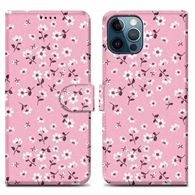 Afbeelding van Cadorabo Hoesje geschikt voor Apple iPhone 13 PRO MAX Design Bloemenregen No. 6 Beschermhoes Case Cover met magnetische sluiting, standaardfunctie en kaartvakje
