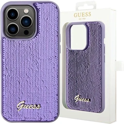 Afbeelding van Guess Sequin Script Metalen hoesje voor iPhone 13 Pro Max paars