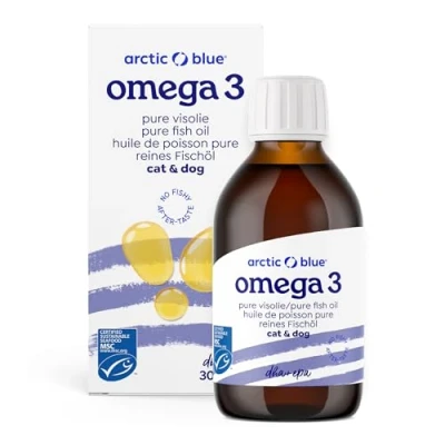 Afbeelding van Arctic Blue Omega 3 visolie in levensmiddelenkwaliteit 300 ml voor honden en katten 6 vetzuren met EPA DHA olie een gezond metabolisme, glanzende vacht huid