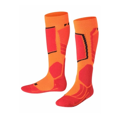 Afbeelding van Falke SK2 Intermediate Skiing Mediumstrong Cushioned Kniekousen Flash orange voor kinderen, Maat: 23/26,