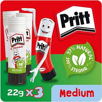 Afbeelding van Pritt Lijmstift, verpakking van 3 x 22 g