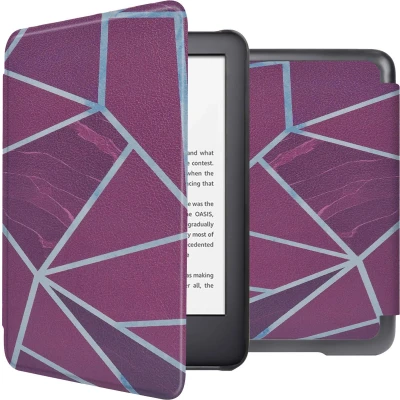 Afbeelding van iMoshion Ereader Cover / Hoesje Geschikt voor Amazon Kindle (2022) 11th gen Design Sleepcover Bookcase zonder stand Bordeaux Graphic