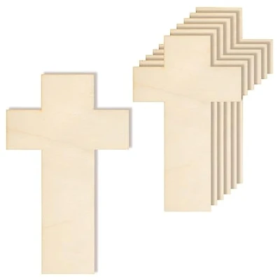 Afbeelding van Creative Deco 10 x Houten Vormen Kruis 20 12,5 cm Multiplex Perfect voor Verf, Versieren, Cadeau en Decoupage, DIY