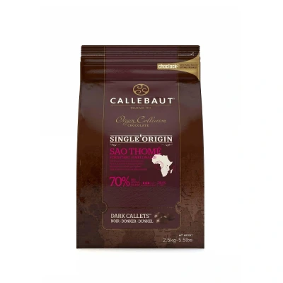Afbeelding van Callebaut Chocolade Callets Puur Sao Thomé (70%) 2,5kg