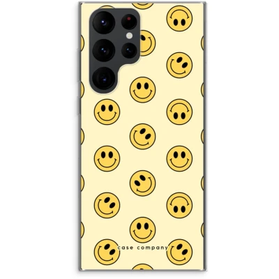 Afbeelding van hoesje geschikt voor Samsung Galaxy S22 Ultra Smiley N2 Soft Cover Telefoonhoesje Bescherming aan alle Kanten en Schermrand